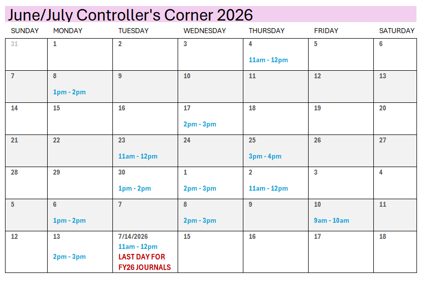 Controller's Corner 2026